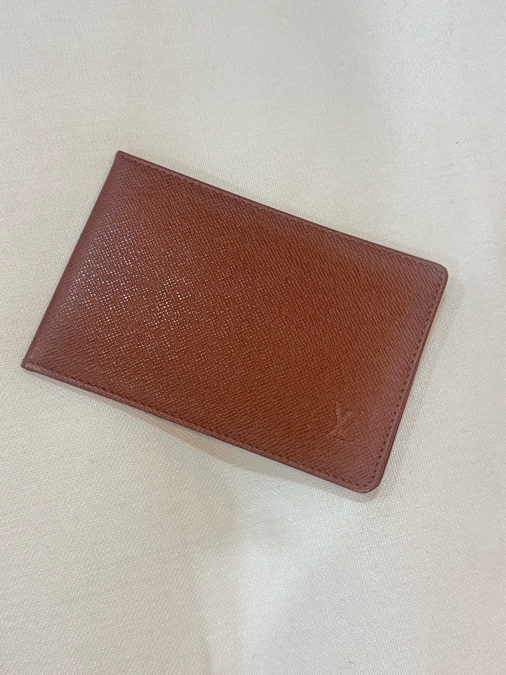 Louis Vuitton Brown Leather Card ID Holder Wallet